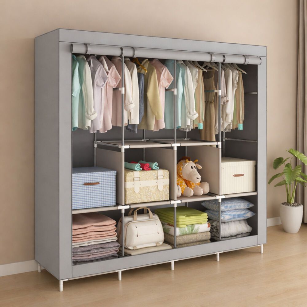 Armario Closet Ropero Armable Organizador Colgador Xl Gris image number 1.0