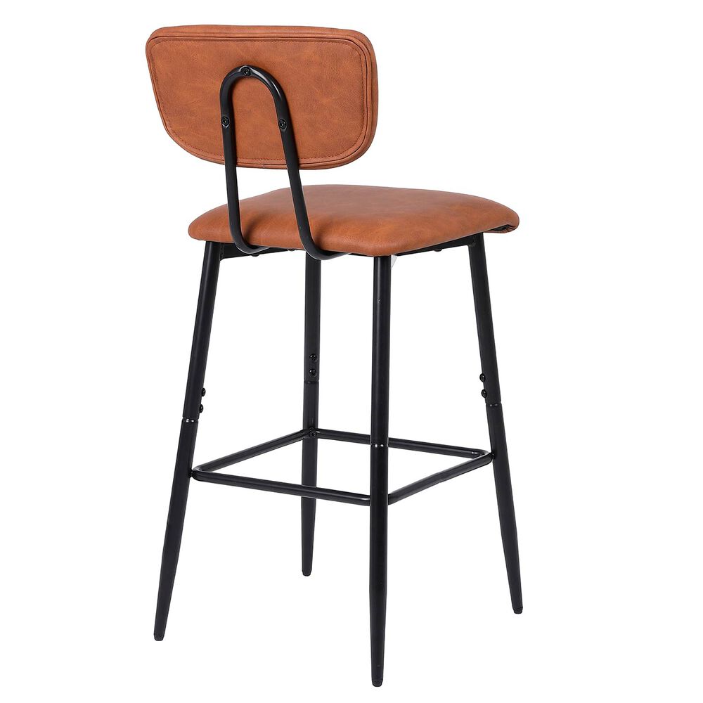 Pack 2 Pisos De Bar O Cocina Mid-century Con Respaldo Marr&oacute;n image number 6.0