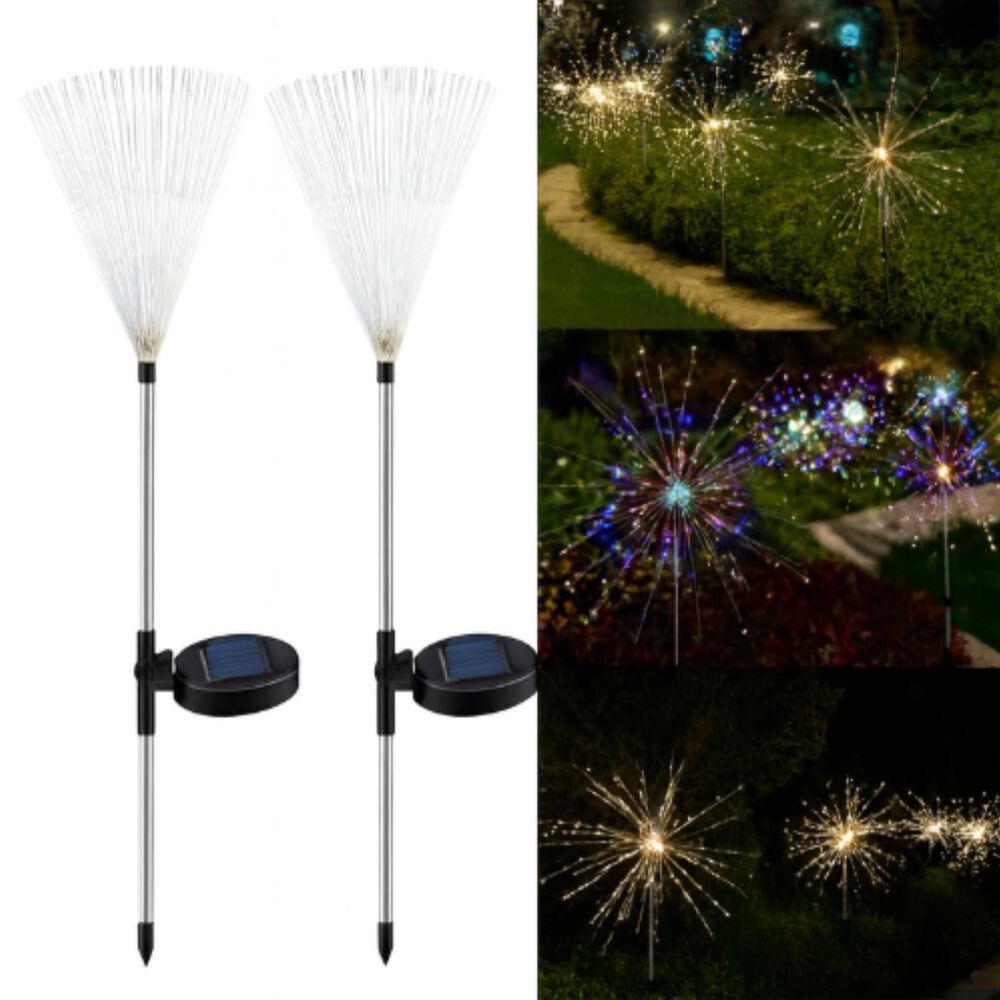 Pack X2 Luces Multicolor Solares Micro Led Fuego Artificial image number 0.0