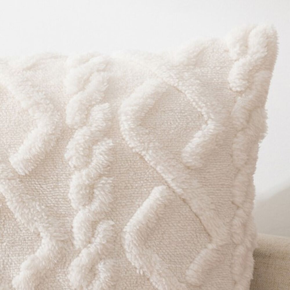 Pack De 4 Fundas Peluditas Texturizadas Dise&ntilde;o Trenzado Medida 45cm X 45xm Fp1-2 image number 2.0