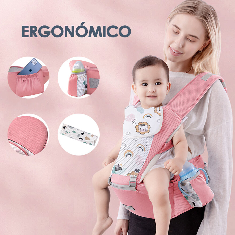 Portabeb&eacute; Ergon&oacute;mico Asiento Multifuncional 6 En 1 Rosado image number 2.0