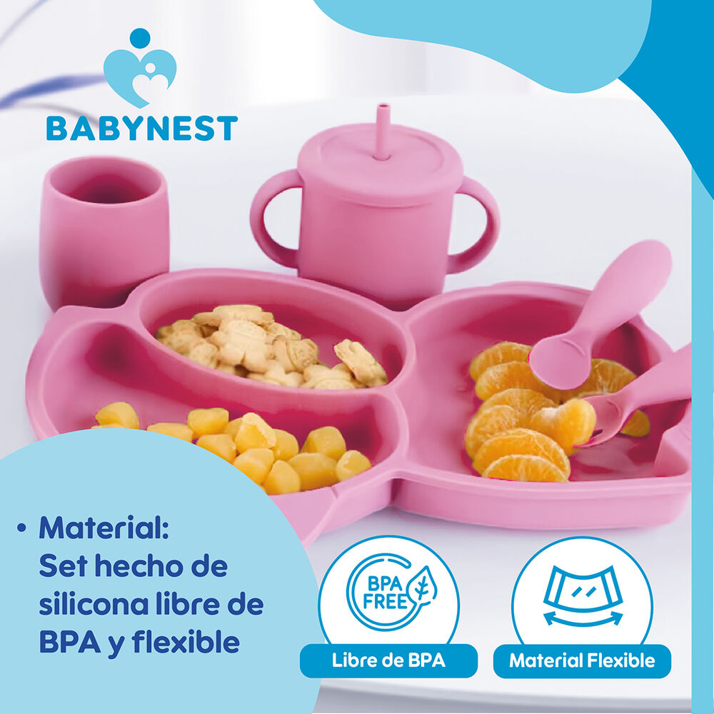 Set Alimentacion Silicona Bebe 10p Antideslizante Babynest image number 4.0