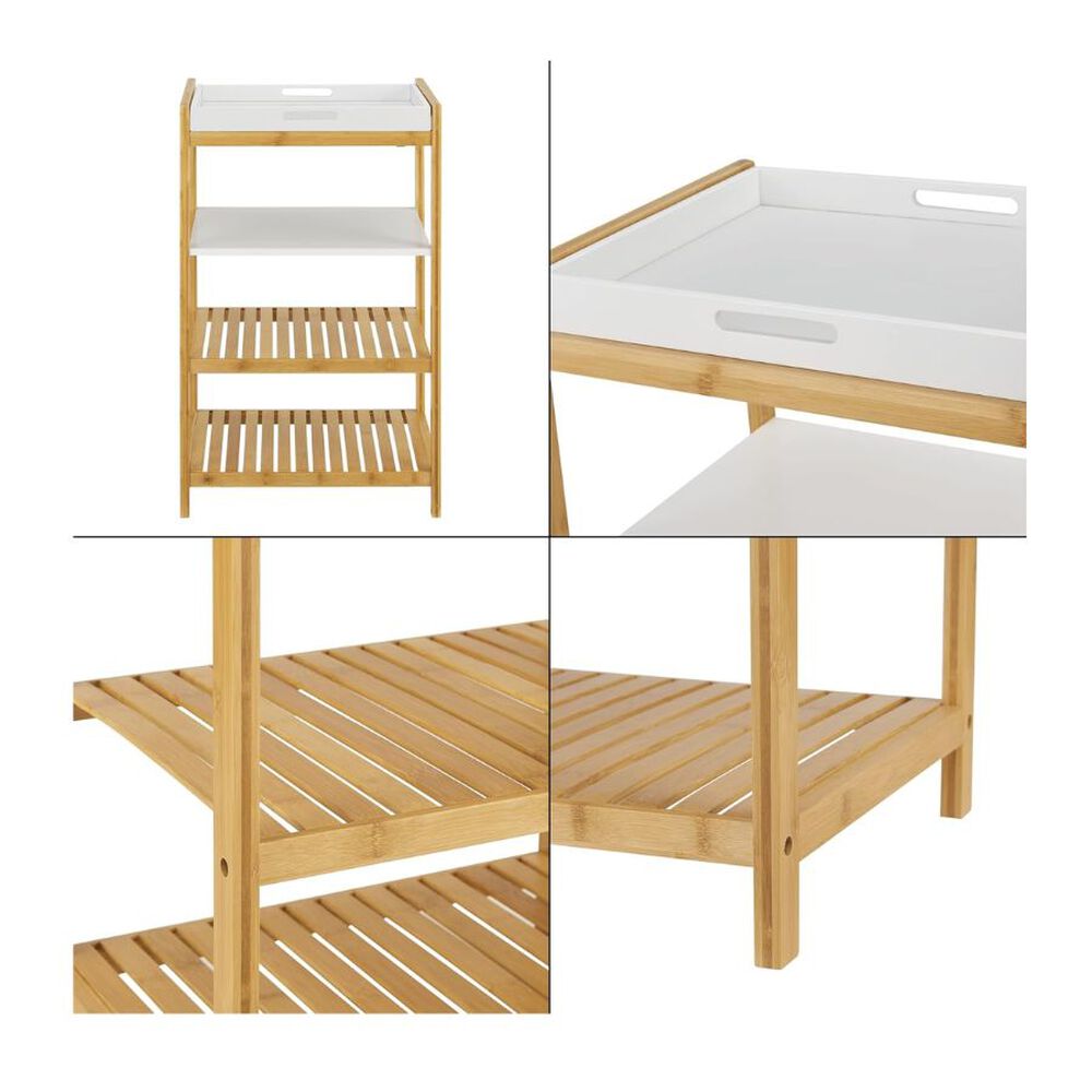 Estante De Almacenamiento 4 Niveles Bamb&uacute; Bandeja Extraibe image number 3.0