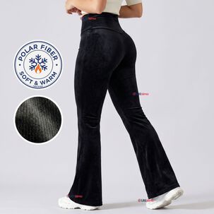 Pantal&oacute;n Cotel&eacute; Palazzo Polar Con Chiporro Elasticado T&eacute;rmico Negro