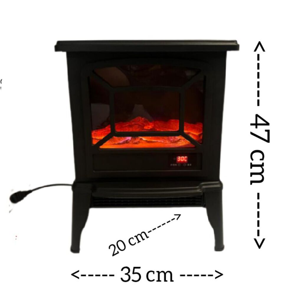 Chimenea El&eacute;ctrica Vintage Control Remoto Efecto Llama Real image number 2.0
