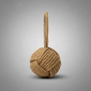Tope De Puerta Decorativo De Yute Bola R&uacute;stica (1,85 Kg)