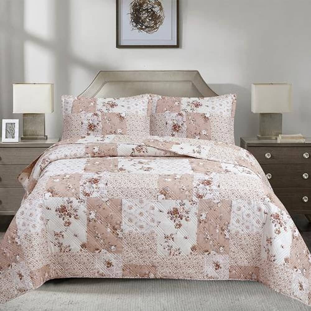 Quilt Andes Estampado King Patchwork Beige image number 0.0