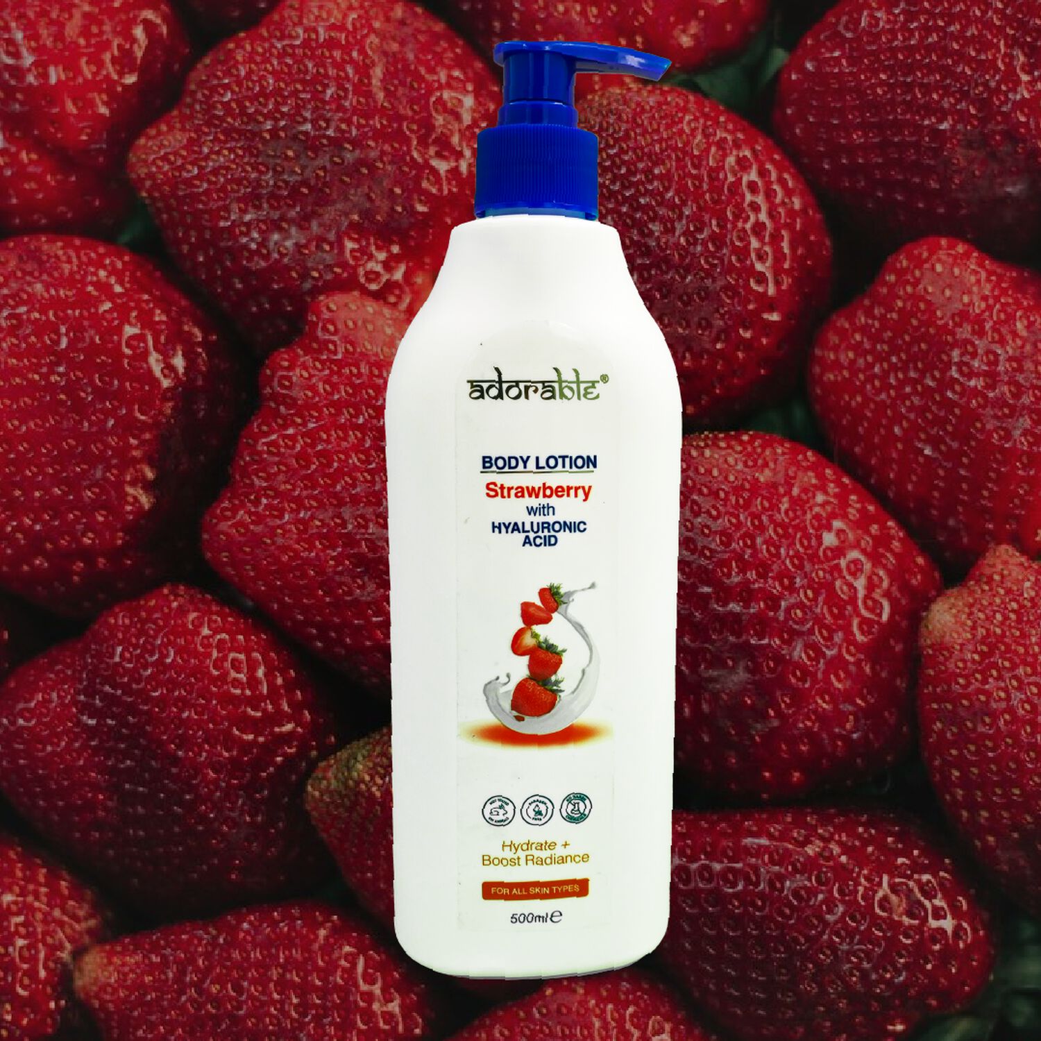 Adorable Loci&oacute;n Corporal Frutilla & &Aacute;cido Hialur&oacute;nico 500 Ml image number 2.0