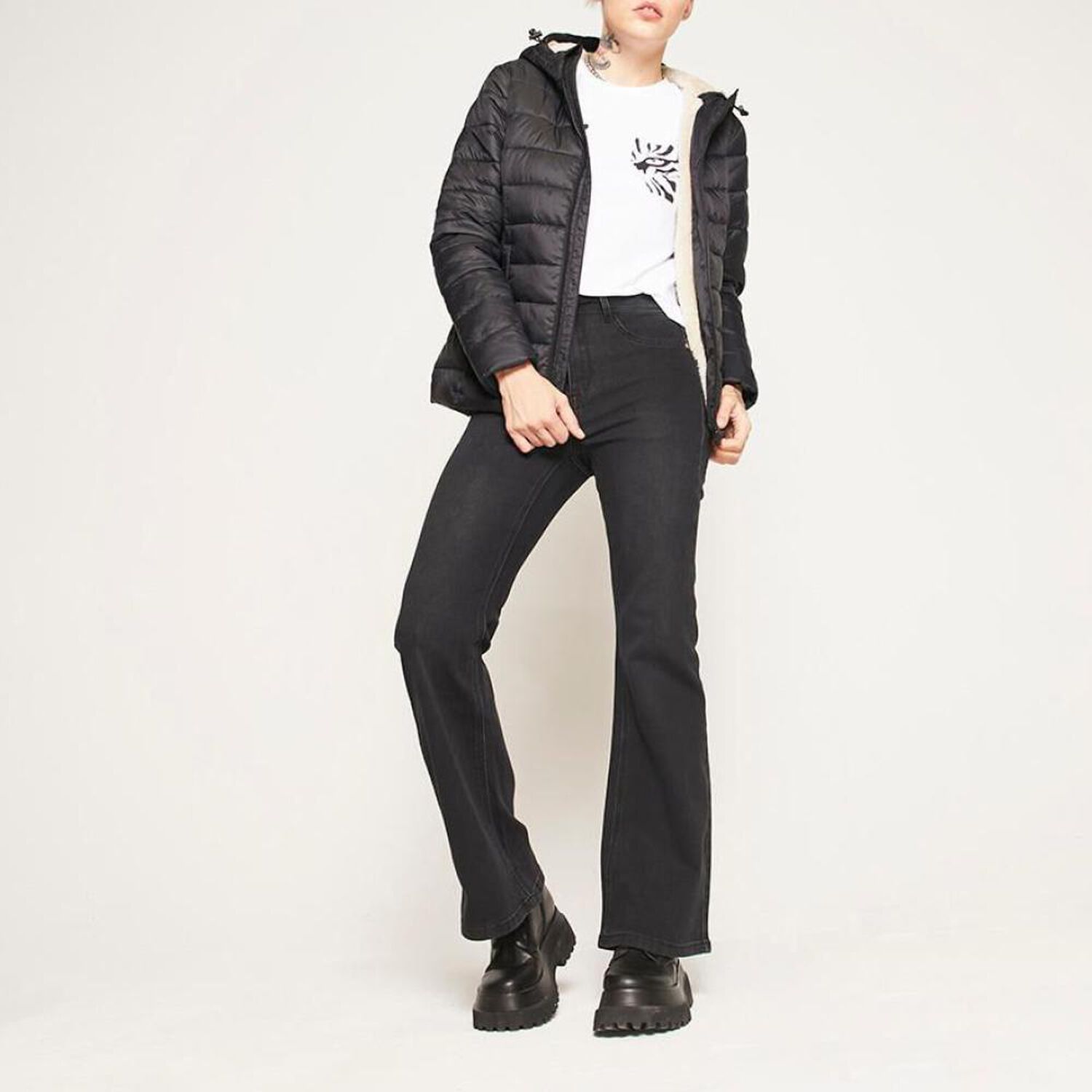 Parka B&aacute;sica Regular Cuello Alto Con Capucha Mujer Rolly Go image number 1.0