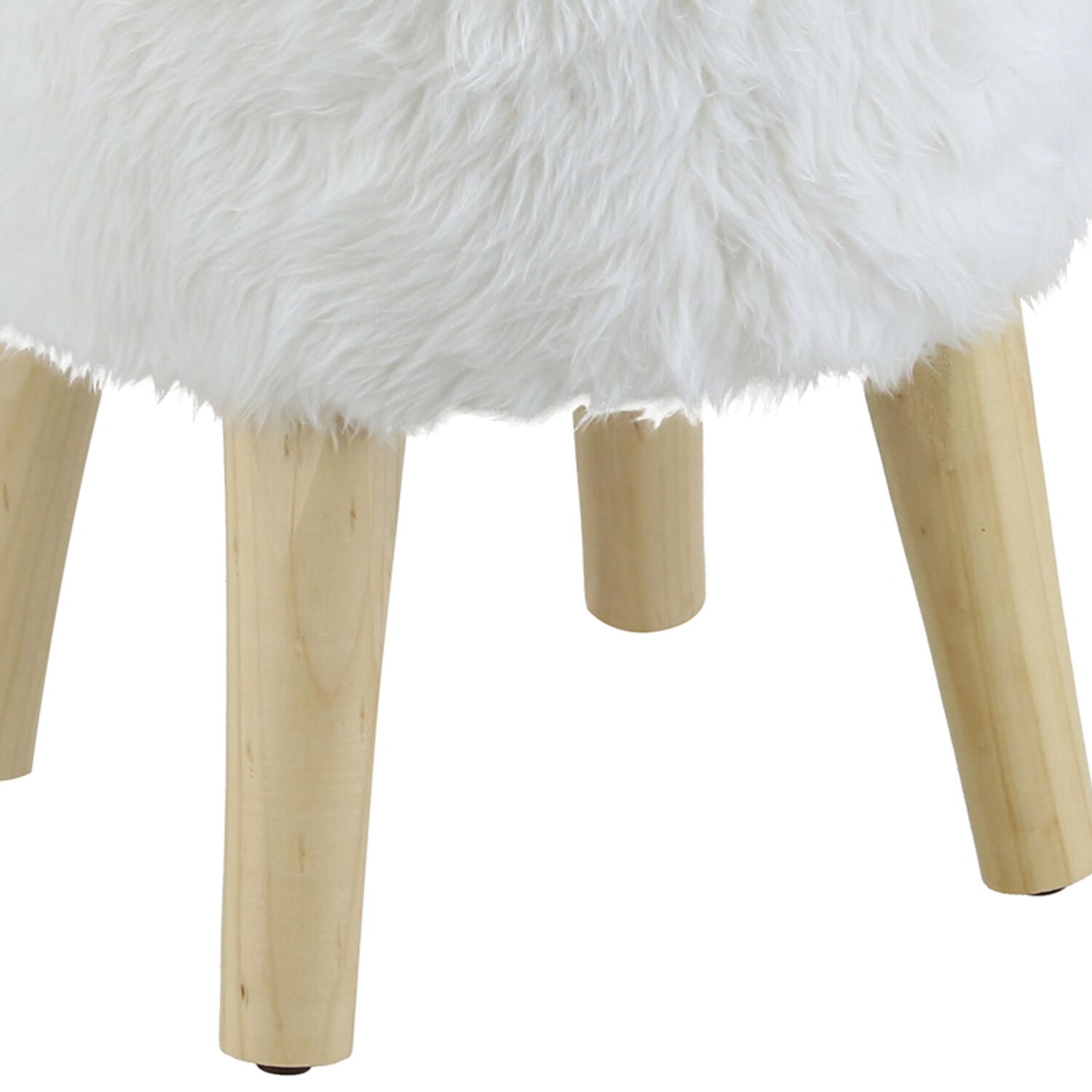 Pouf Bird Blanco Piel Sint&eacute;tica 35x35x45 Cm M&aacute;xima Design image number 2.0