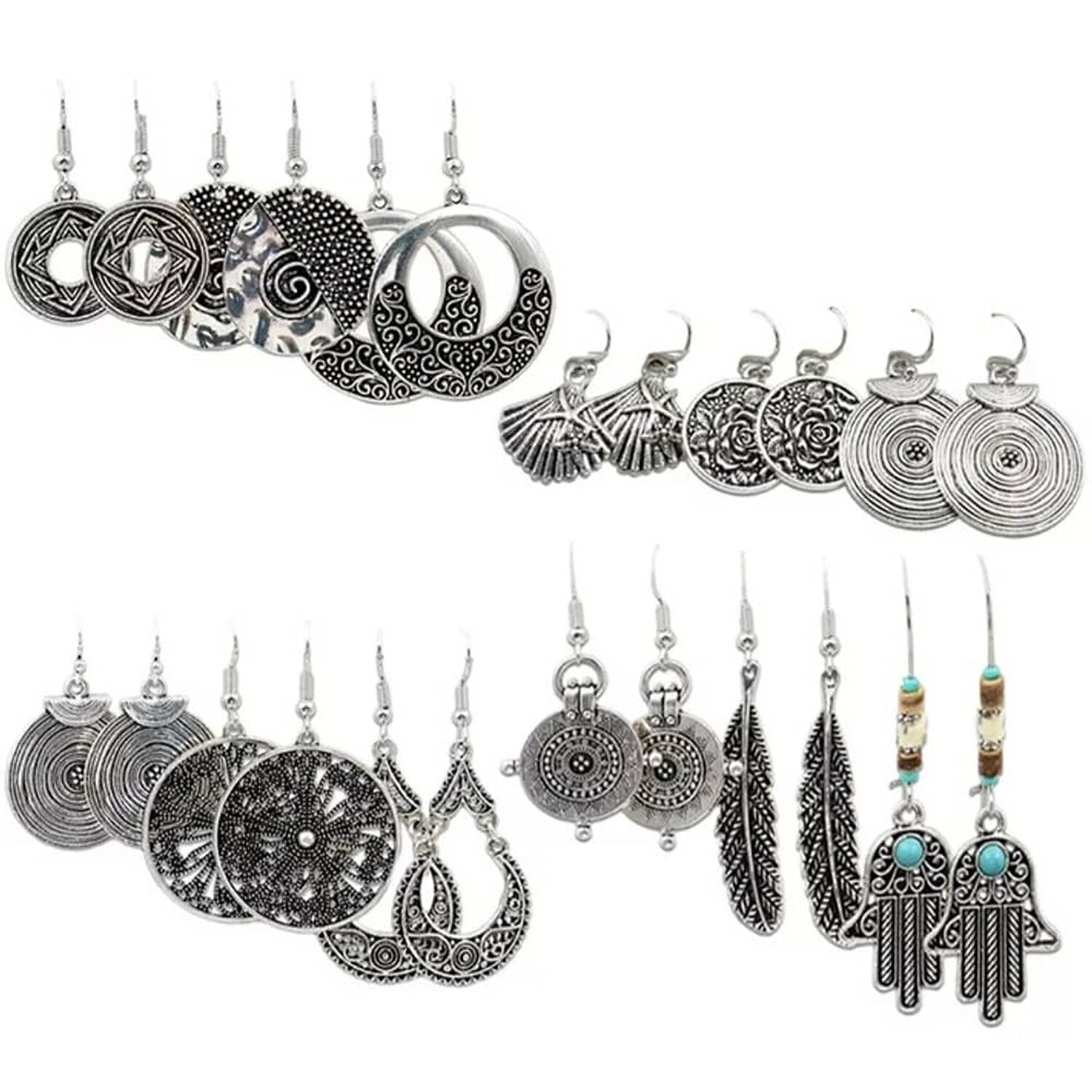 Pack 12 Pares Aretes Con Piercing Arracadas Pendientes Largo image number 0.0