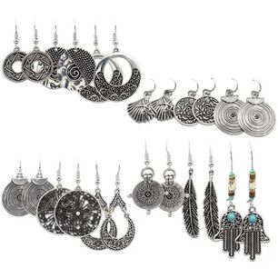 Pack 12 Pares Aretes Con Piercing Arracadas Pendientes Largo