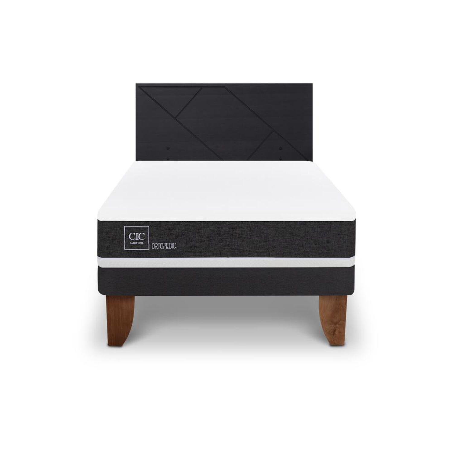 Cama Europea Cic Ortopedic / 1.5 Plazas / Base Normal + Respaldo image number 0.0
