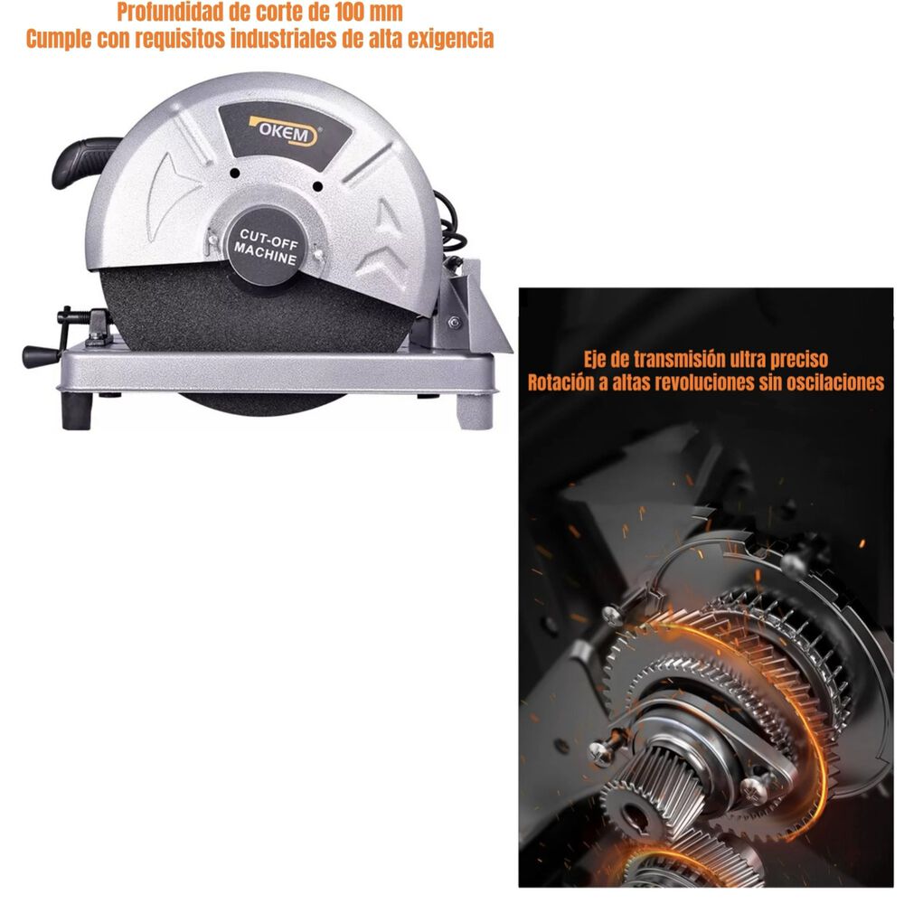 Tronzadora Industrial 14&Prime; 2200w 3800rpm Con Disco G02 Gris image number 2.0