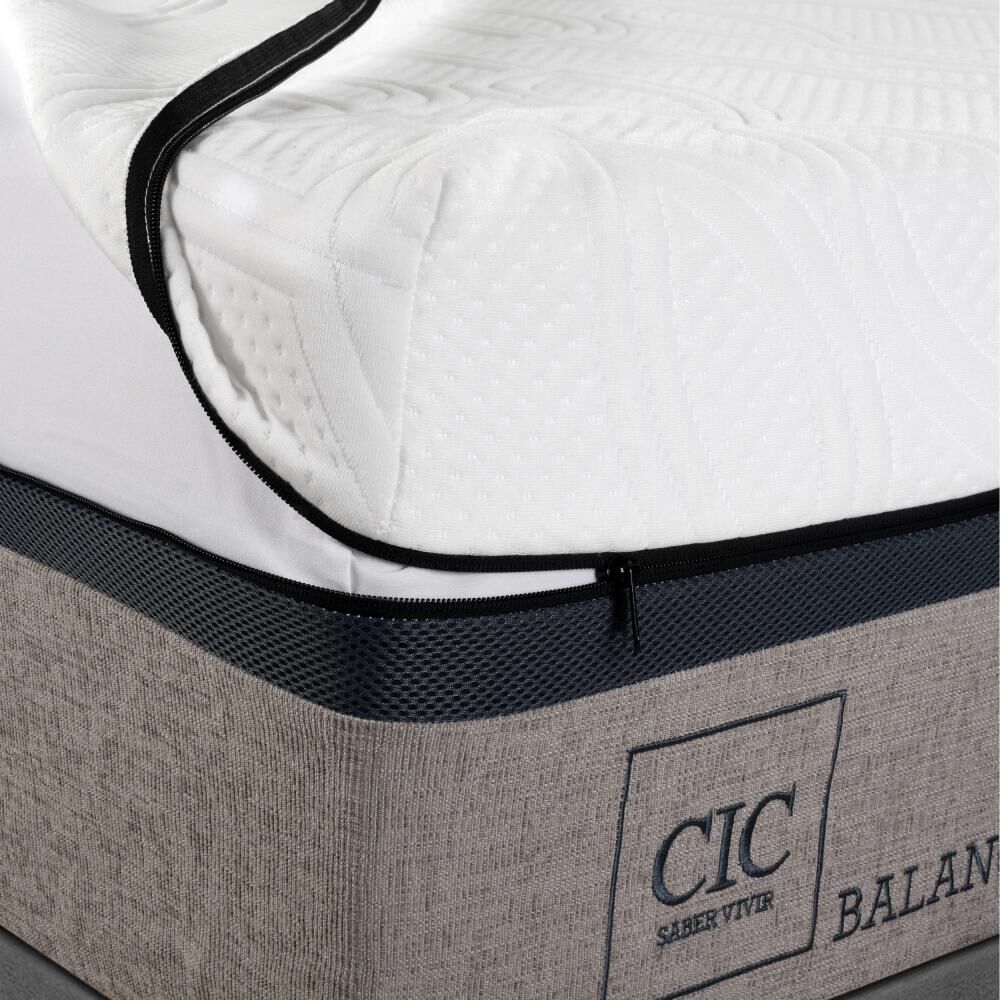 Cama Europea Cic Balance / 2 Plazas / Base Dividida + Set De Maderas image number 2.0