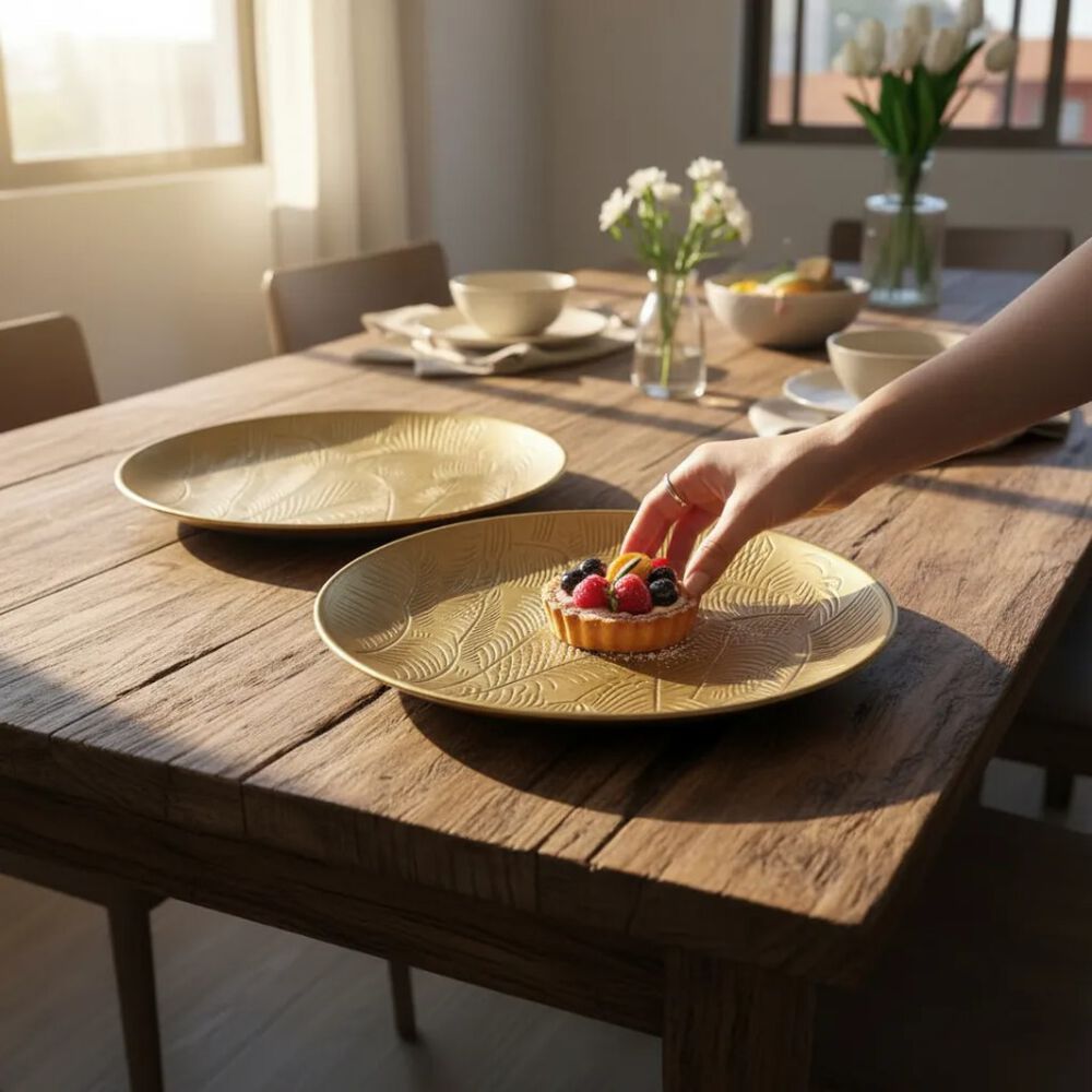 Set De 2 Platos Decorativos - Dise&ntilde;o Hojas image number 3.0