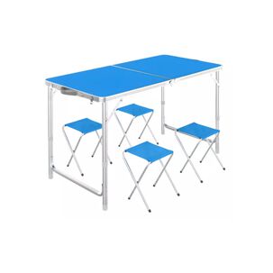 Mesa Plegable Port&aacute;til 4 Sillas De Aleaci&oacute;n Aluminio Camping