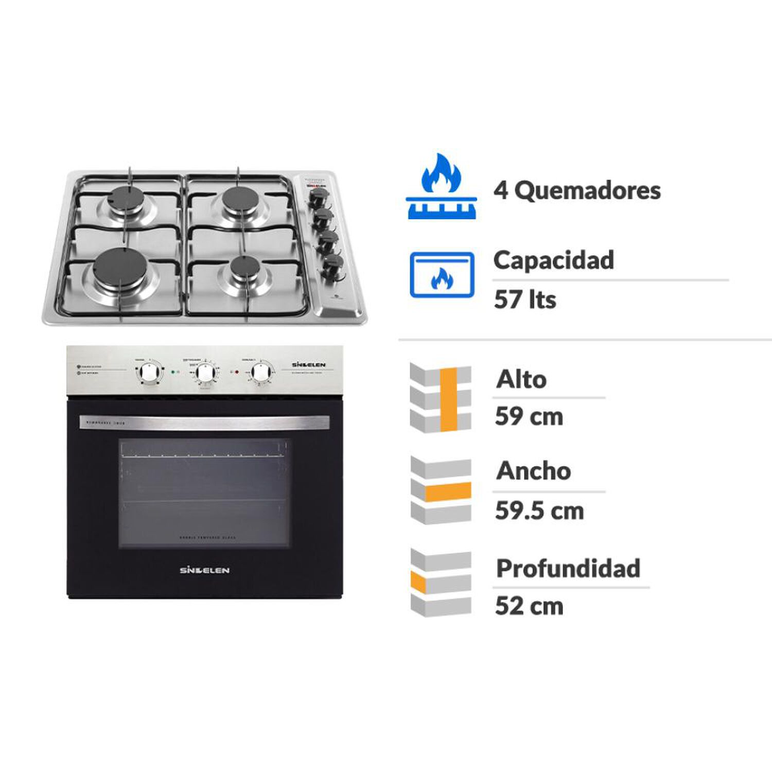 Kit De Cocina Sindelen Ceg-4600in - He-7200in 4 Quemadores image number 1.0