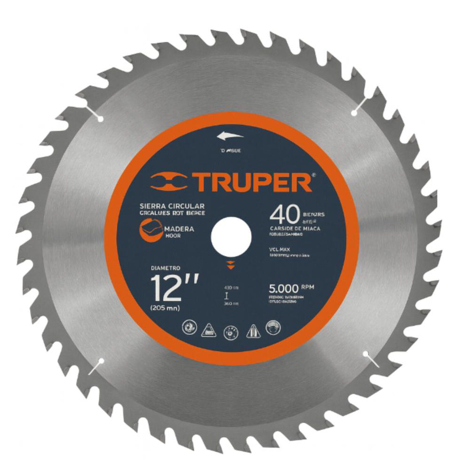 Sierra Circular Truper P/madera 12 X 40 Dts. Profesional image number 2.0