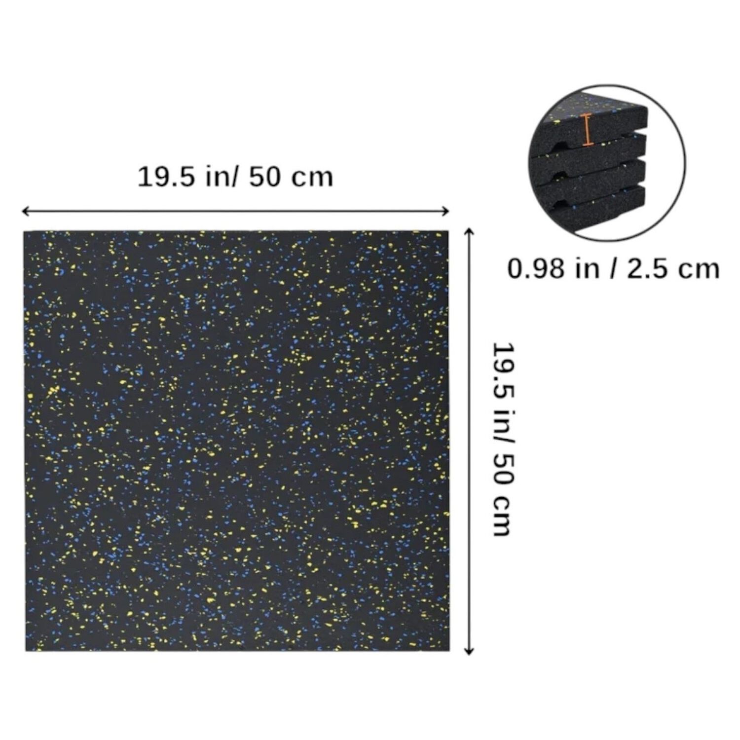 Pack X 4 Piso Caucho Gimnasio 50x50cm X Grosor 2.5 Cm image number 4.0