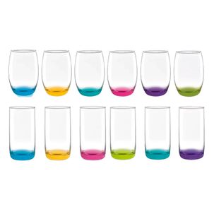 Pack 6 Vasos Altos Modelos Monterrey + 6 Mikonos Fondo Color Cristar