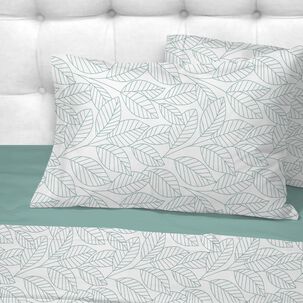 Sabanas Andes 180 Hilos Estampada Hojas Turquesa 1.5 Plazas