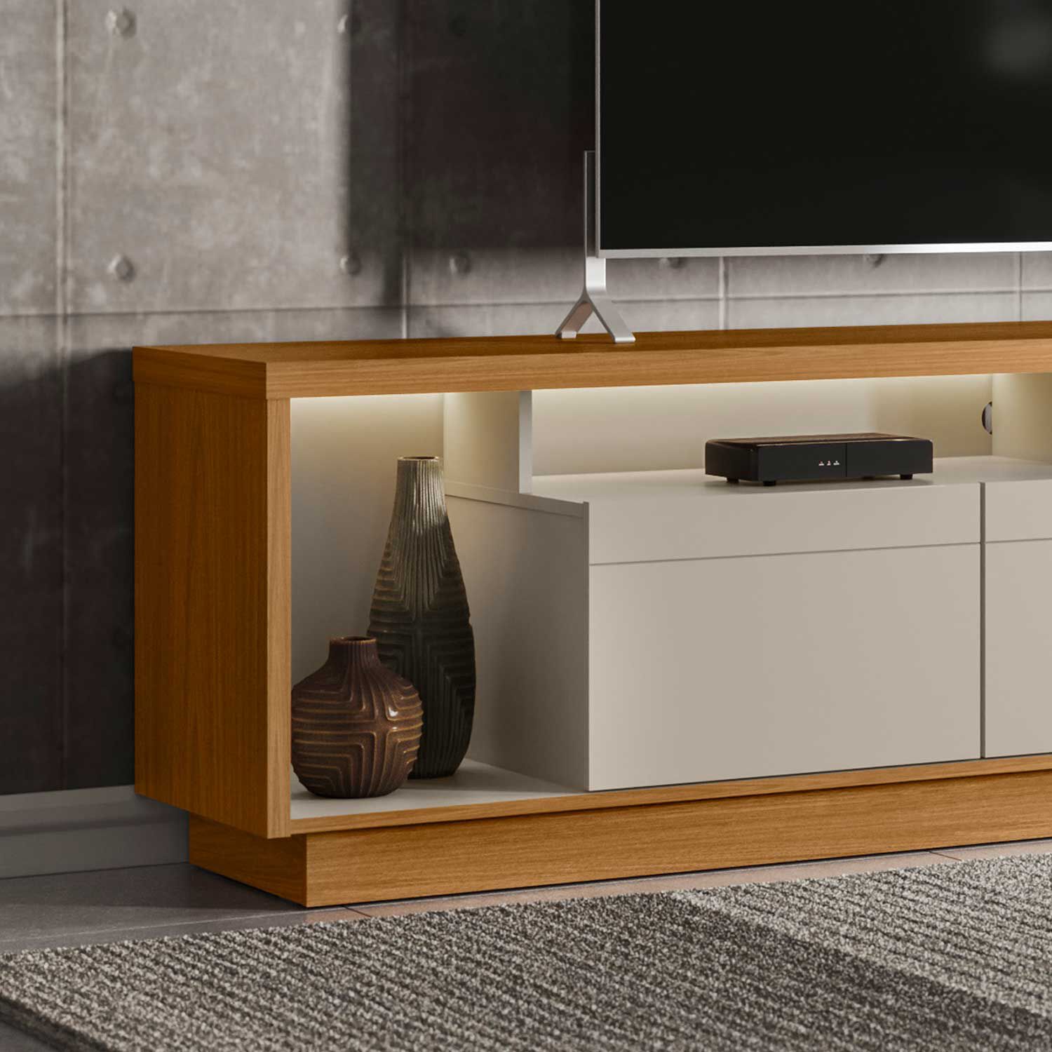 Rack Tv Estoril 75" Con Luz Led 218x56x38 image number 2.0
