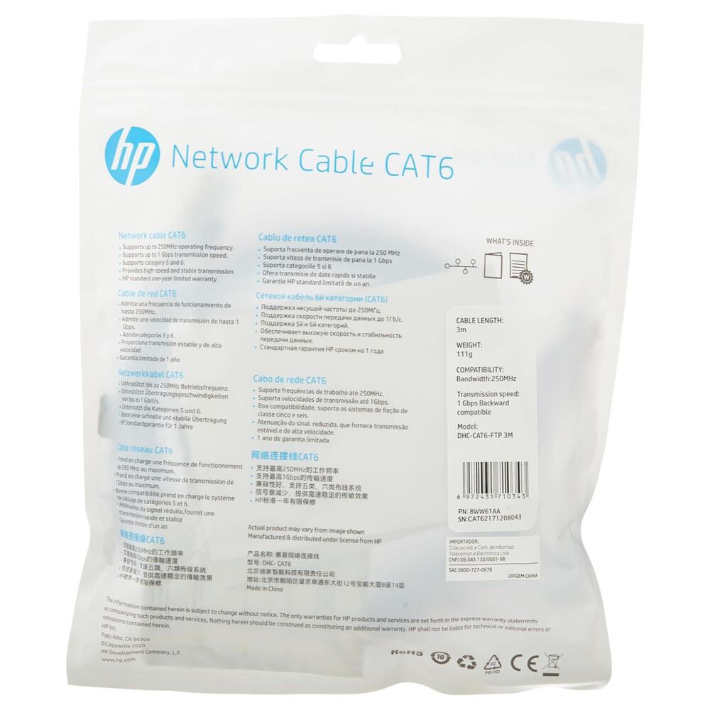 Cable De Red Utp Rj45 3mts Azul Cat 6 Dhc-cat6 image number 3.0