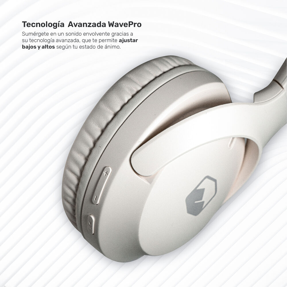 Audifonos Bluetooth Inalambricos Over Ear Wavepro Cream image number 1.0