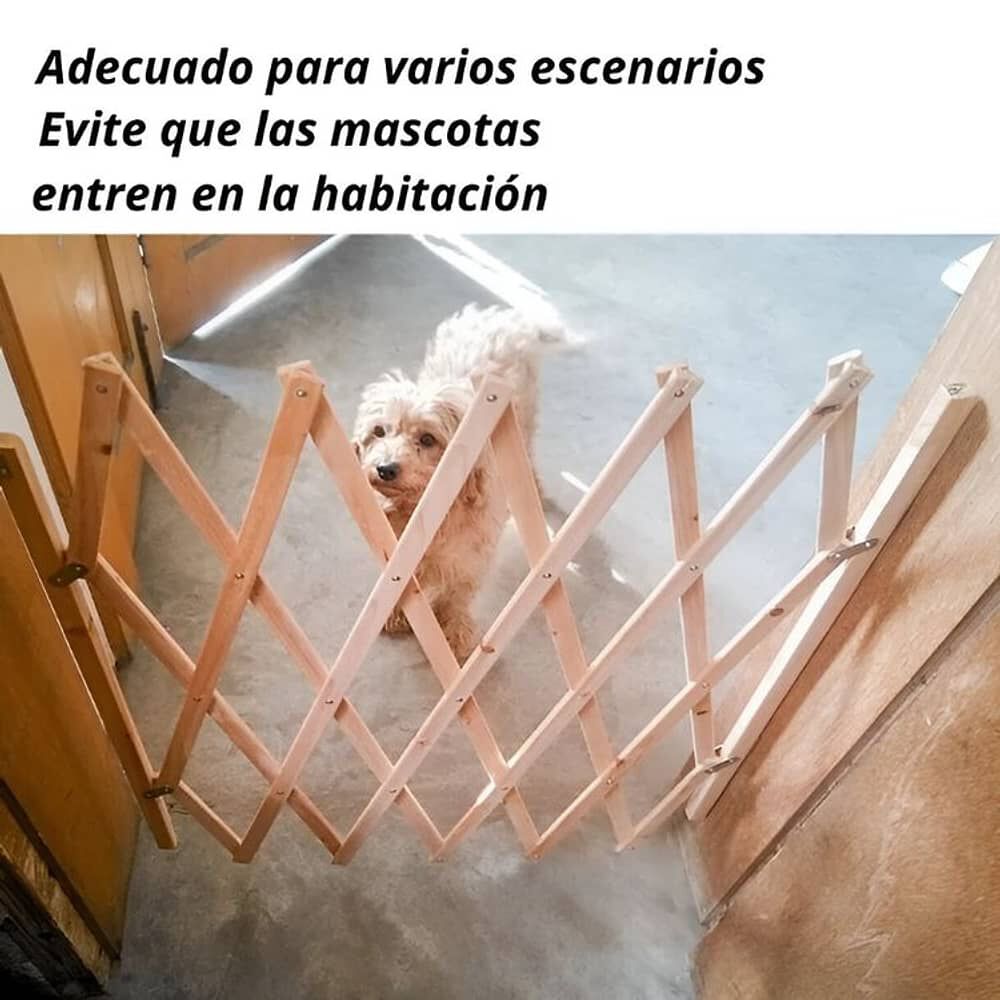 Puerta Plegable Para Mascotas Valla De Seguridad De Madera image number 3.0