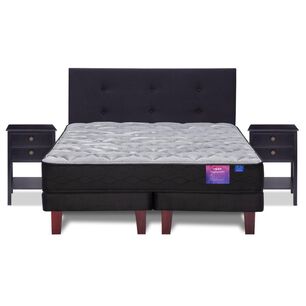 Cama Europea Flex Therapedic Plus / King / Base Dividida + Set De Maderas