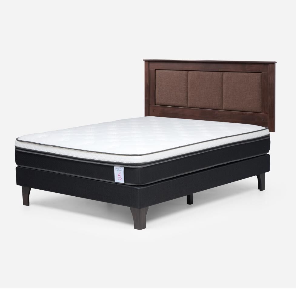 Cama Europea Rosen New Style 6 / 2 Plazas / Base Normal + Respaldo image number 1.0