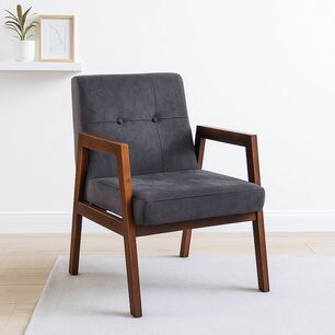 Sill&oacute;n Marlow De Terciopelo - Gris Oscuro