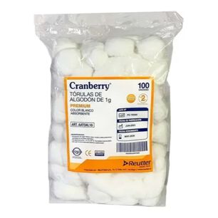 Torula De Algod&oacute;n 1gr Cranberry Bolsa De 100 Unidades