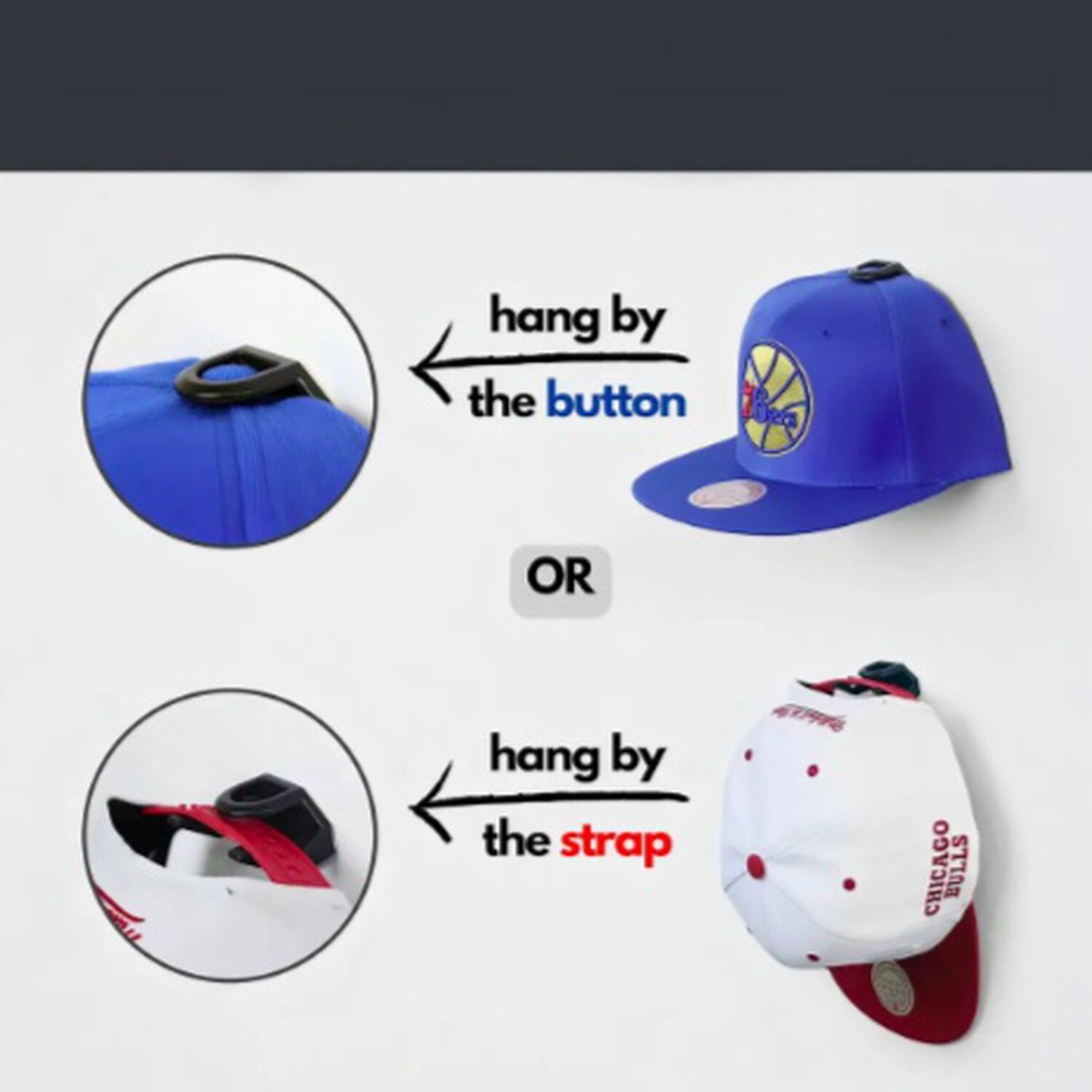 Set 8 Gancho Gorras Para Pared image number 3.0