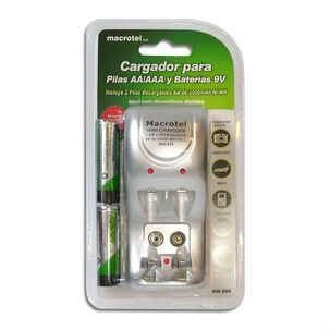 Cargador De Pilas Y 2 Pilas Recargables Aa 2500mah - Macrotel