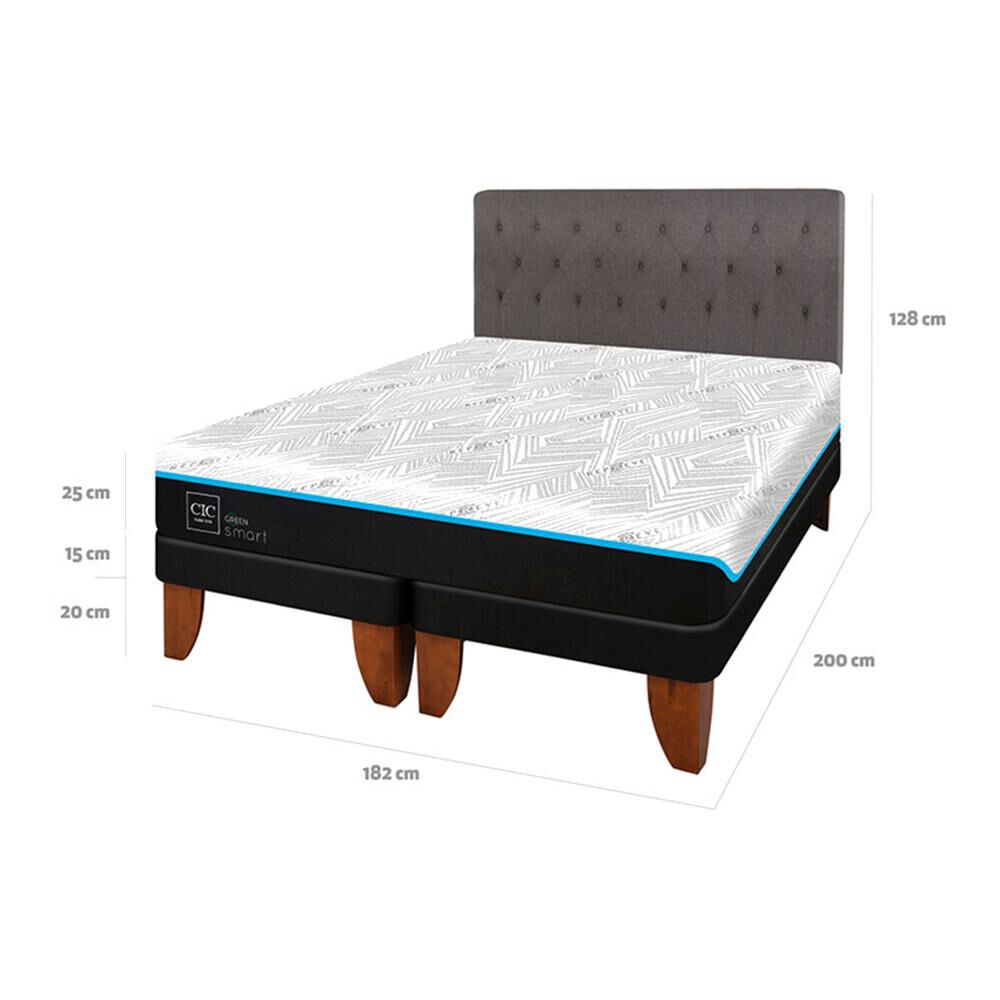 Cama Europea Cic Green Infinity / King / Base Dividida + Respaldo image number 6.0