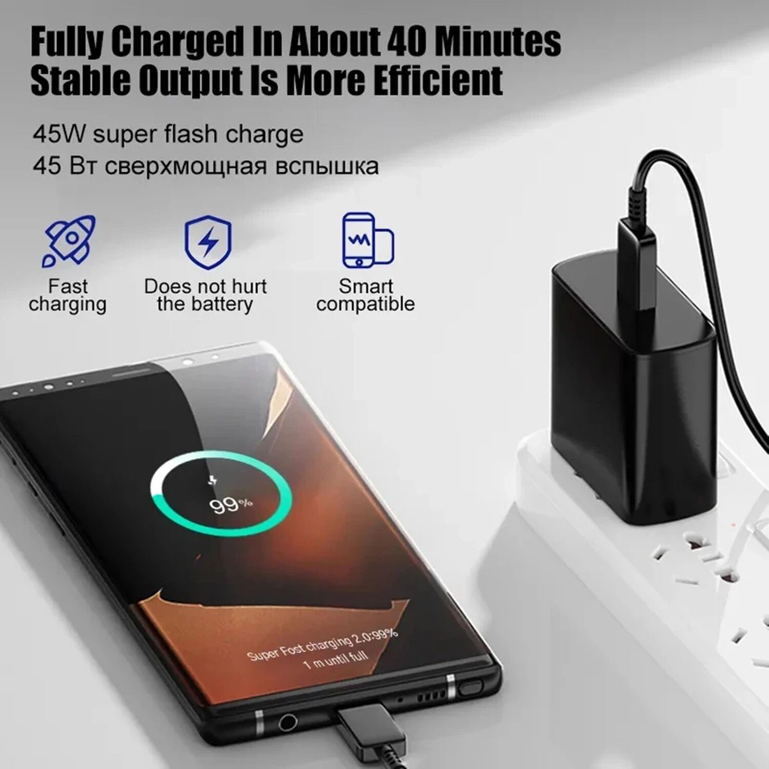 Cargador De Pared Para Celular Samsung Celular De Carga S&uacute;per R&aacute;pida 45w Con Cable Original Samsung S22 Ultra Usb Tipo C Pd, 45w image number 4.0