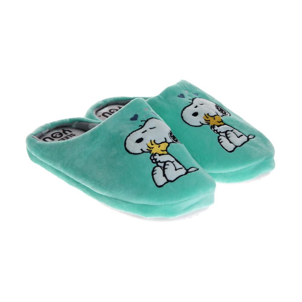 Pantufla Mujer Love You Mint Snoopy image number 0.0