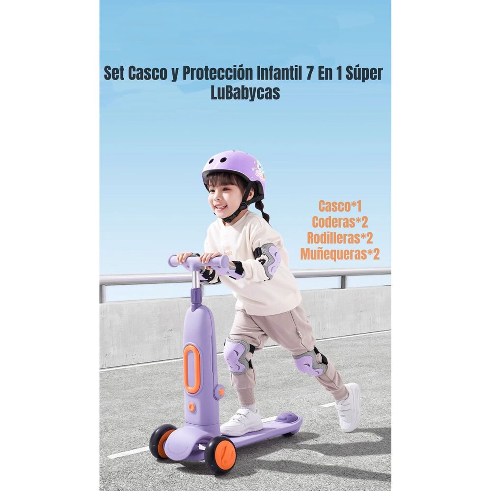 Casco Infantil Y Set De Protecci&oacute;n 6 Piezas S&uacute;per Lubabycas image number 4.0