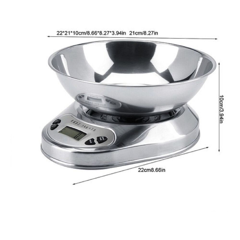 Balanza De Cocina Digital Acero Inoxidable 5kg 1gr image number 4.0