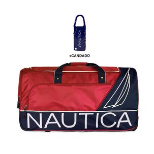 Bolso De Viaje Con Ruedas Nautica Mannar L Rojo + Candado