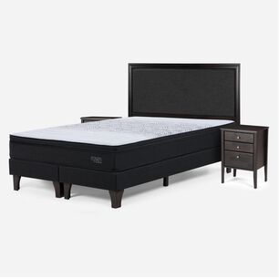 Cama Europea Rosen Tempo / 2 Plazas / Base Dividida + Set De Maderas Nolita Grafito