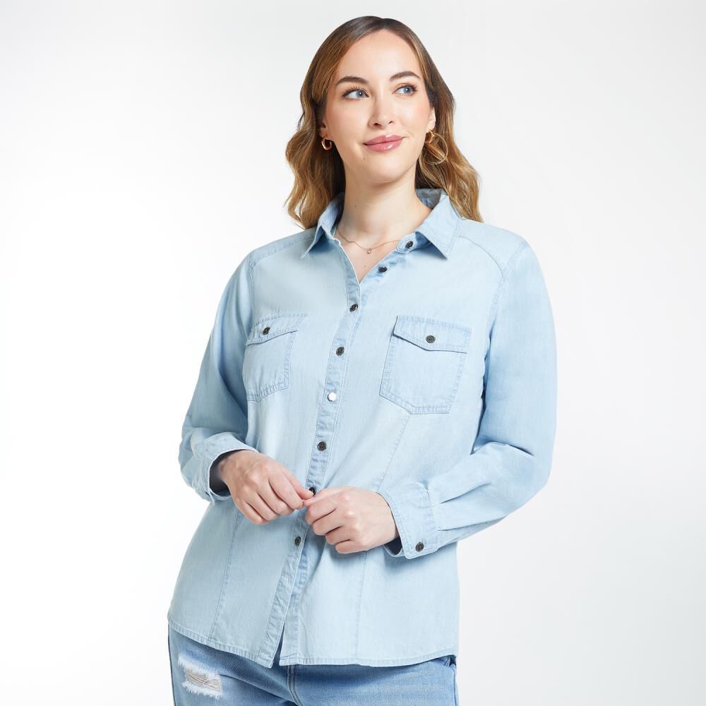 Blusa Denim Regular Manga Larga Mujer Geeps image number 0.0
