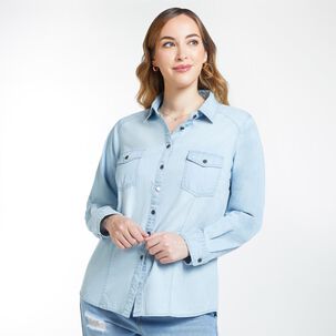 Blusa Denim Regular Manga Larga Mujer Geeps