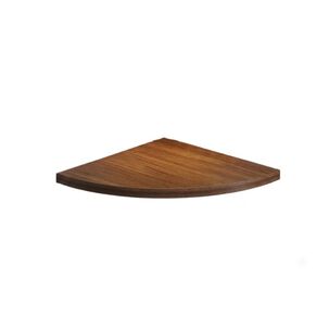 Repisa Flotante De Esquina Curva Madera Nogal Minimalista 25cm