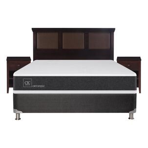 Box Spring Cic Ortopedic / 2 Plazas / Base Normal  + Set De Maderas
