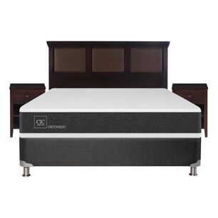 Box Spring Cic Ortopedic / 2 Plazas / Base Normal  + Set De Maderas