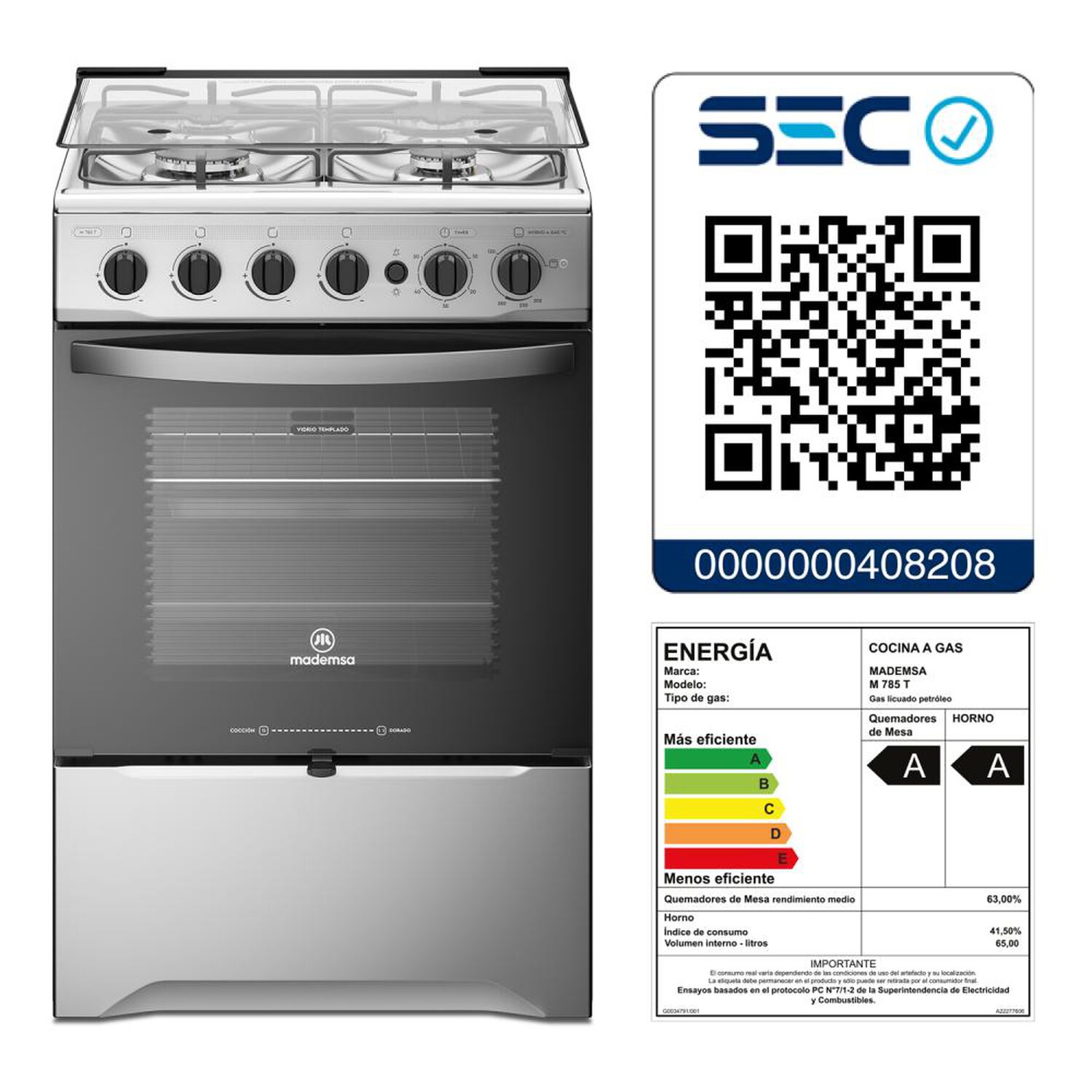 Cocina A Gas Mademsa M 785 T / 4 Quemadores image number 9.0