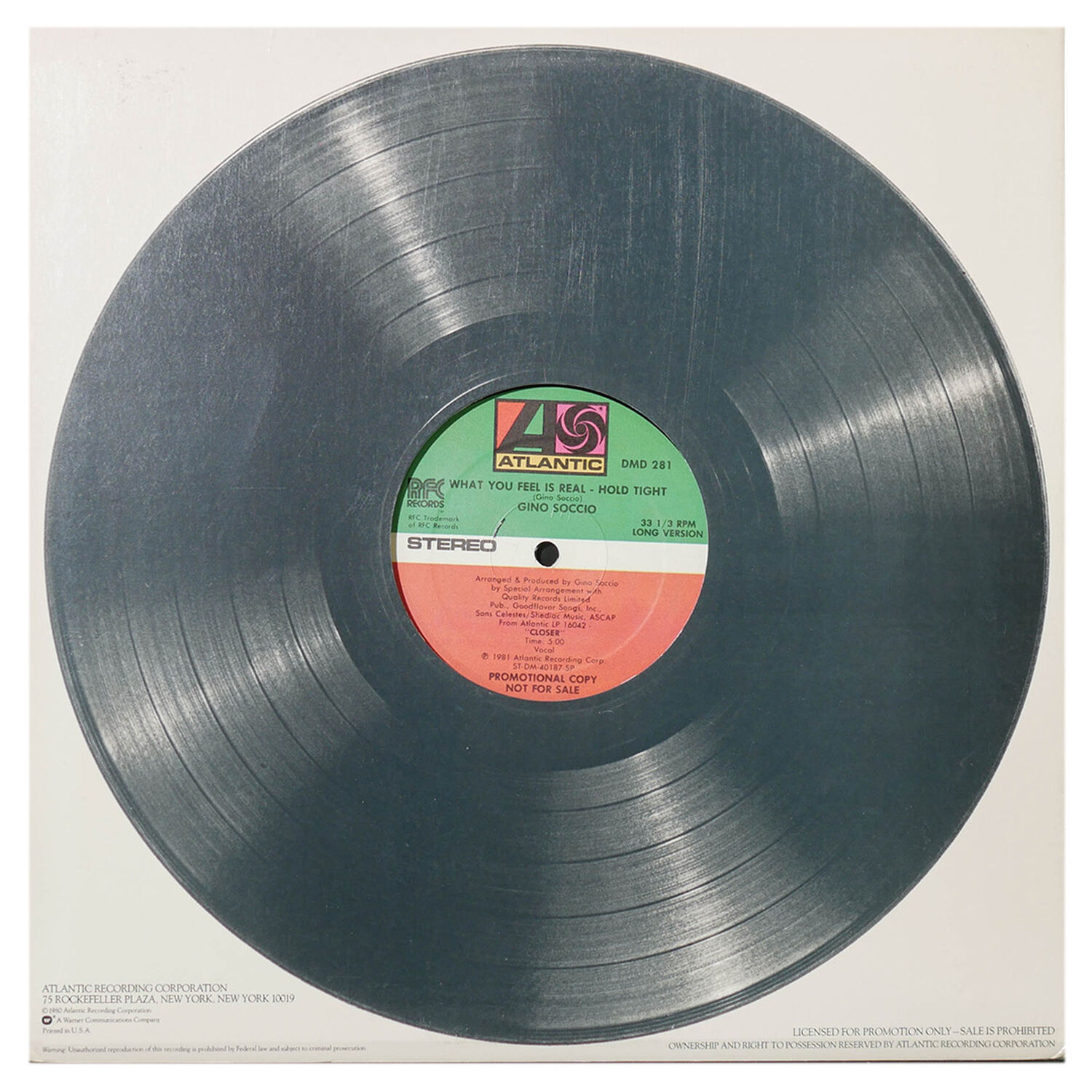 Gino Soccio - What You Feel Is Real - Hold Tight | 12" Maxi Single Usado image number 1.0